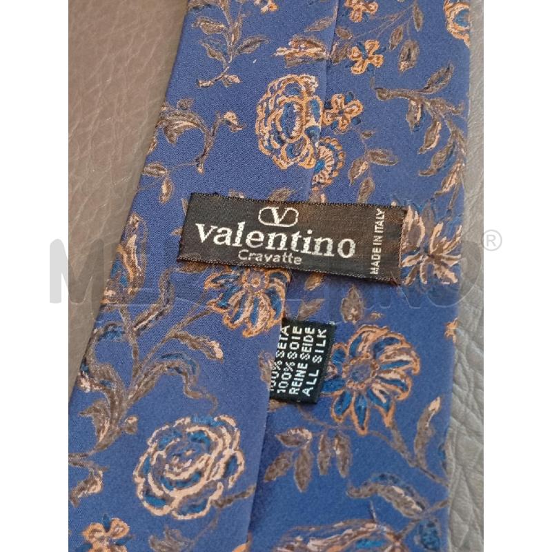 CRAVATTA VALENTINO BLU FANTASIA FLOREALE ARANCIO | Mercatino dell'Usato Roma porta di roma 3