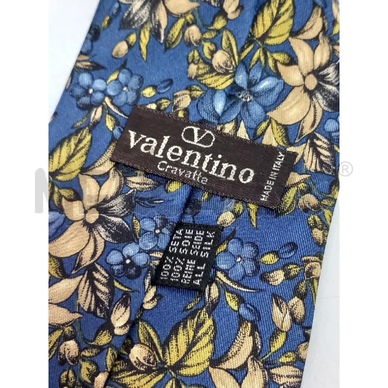 CRAVATTA VALENTINO BLU FANTASIA FLOREALE BEIGE BLU | Mercatino dell'Usato Roma porta di roma 3
