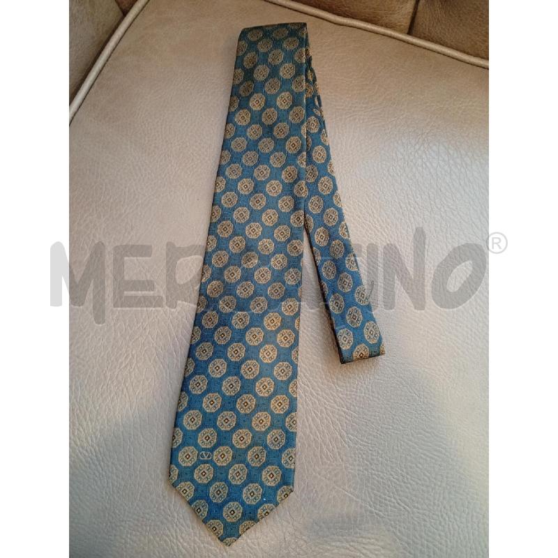 CRAVATTA VALENTINO BLU MEDALIONE BEIGE | Mercatino dell'Usato Roma porta di roma 1