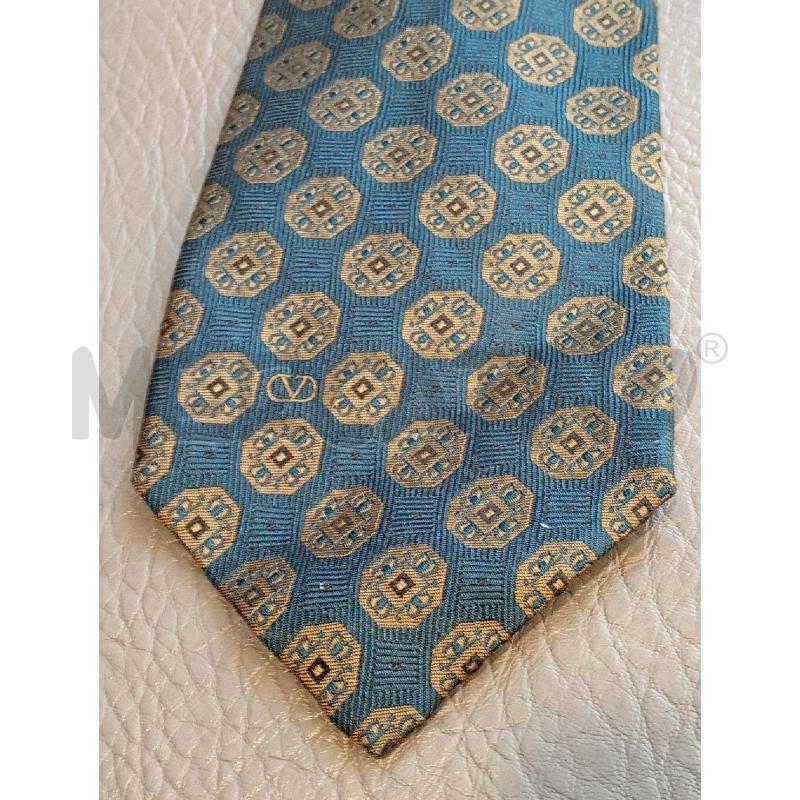 CRAVATTA VALENTINO BLU MEDALIONE BEIGE | Mercatino dell'Usato Roma porta di roma 2
