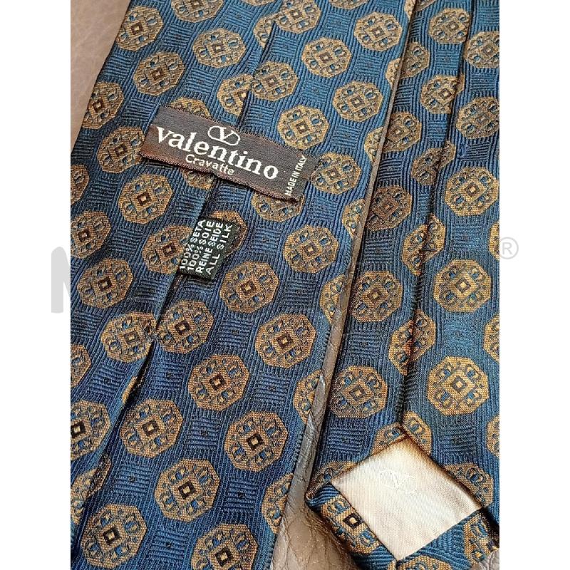 CRAVATTA VALENTINO BLU MEDALIONE BEIGE | Mercatino dell'Usato Roma porta di roma 3