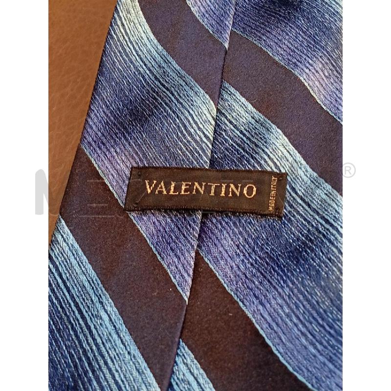 CRAVATTA VALENTINO BLU REGIMENTAL CANGIANTE | Mercatino dell'Usato Roma porta di roma 3