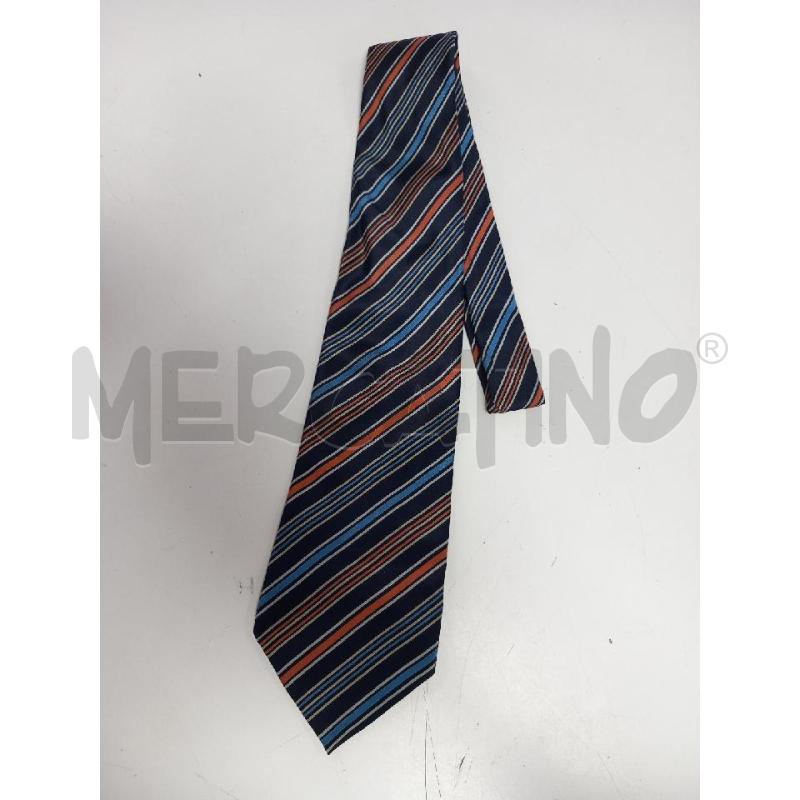 CRAVATTA YVES SAINT LAURENT BLU ARANCIO REGIMENTAL | Mercatino dell'Usato Roma porta di roma 1