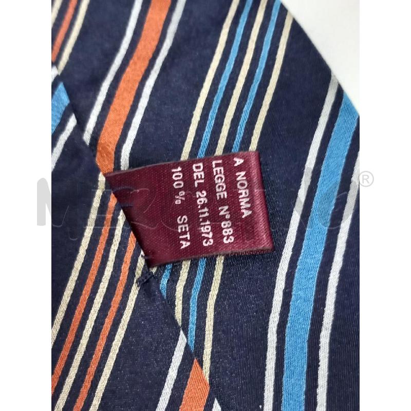 CRAVATTA YVES SAINT LAURENT BLU ARANCIO REGIMENTAL | Mercatino dell'Usato Roma porta di roma 3