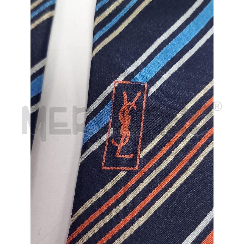 CRAVATTA YVES SAINT LAURENT BLU ARANCIO REGIMENTAL | Mercatino dell'Usato Roma porta di roma 4
