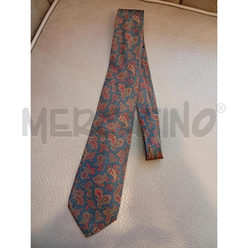 CRAVATTA YVES SAINT LAURENT BLU PAISLEY BEIGE | Mercatino dell'Usato Roma porta di roma 1