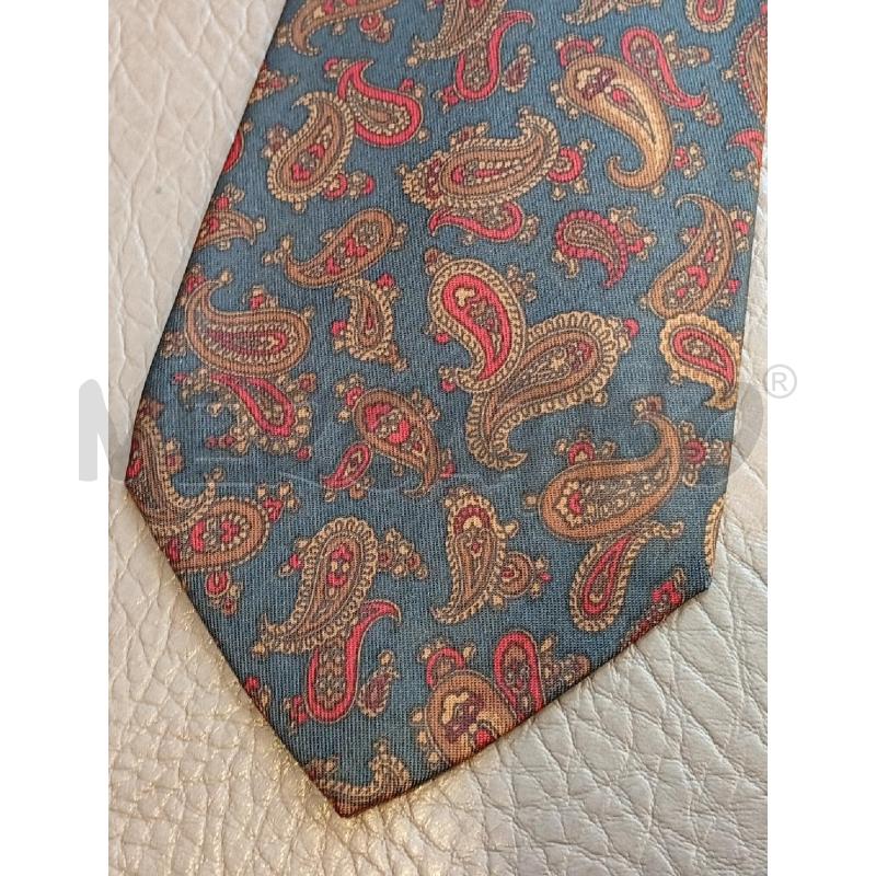 CRAVATTA YVES SAINT LAURENT BLU PAISLEY BEIGE | Mercatino dell'Usato Roma porta di roma 2