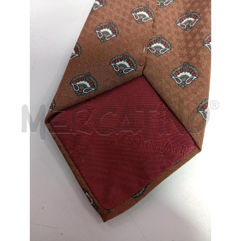 CRAVATTA YVES SAINT LAURENT MARRONE FANTASIA | Mercatino dell'Usato Roma porta di roma 3