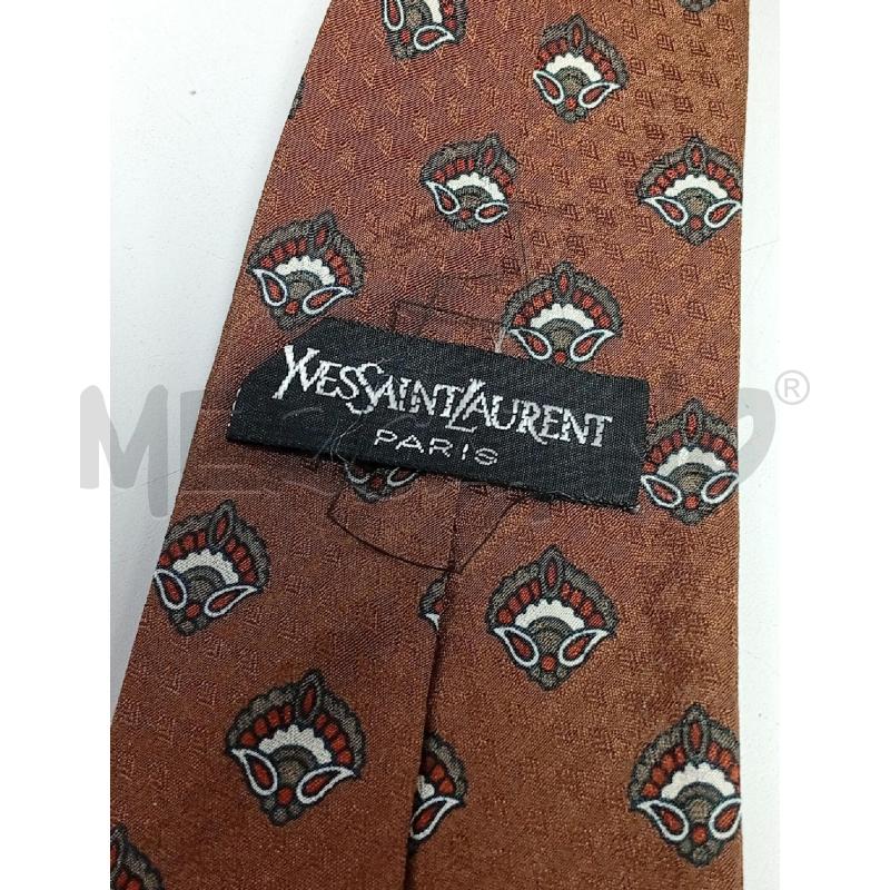 CRAVATTA YVES SAINT LAURENT MARRONE FANTASIA | Mercatino dell'Usato Roma porta di roma 4