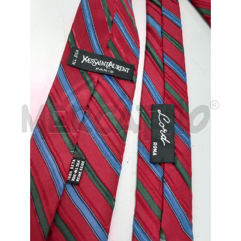 CRAVATTA YVES SAINT LAURENT ROSSO BLU VERDE REGIMENTAL | Mercatino dell'Usato Roma porta di roma 3