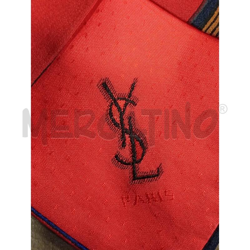 CRAVATTA YVES SAINT LAURENT ROSSO RIGHE MULTICOLOR | Mercatino dell'Usato Roma porta di roma 3