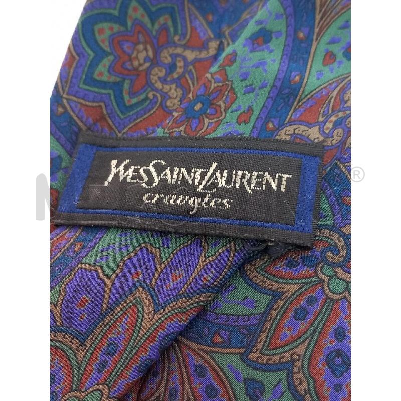 CRAVATTA YVES SAINT LAURENT VERDE PAISLEY | Mercatino dell'Usato Roma porta di roma 3