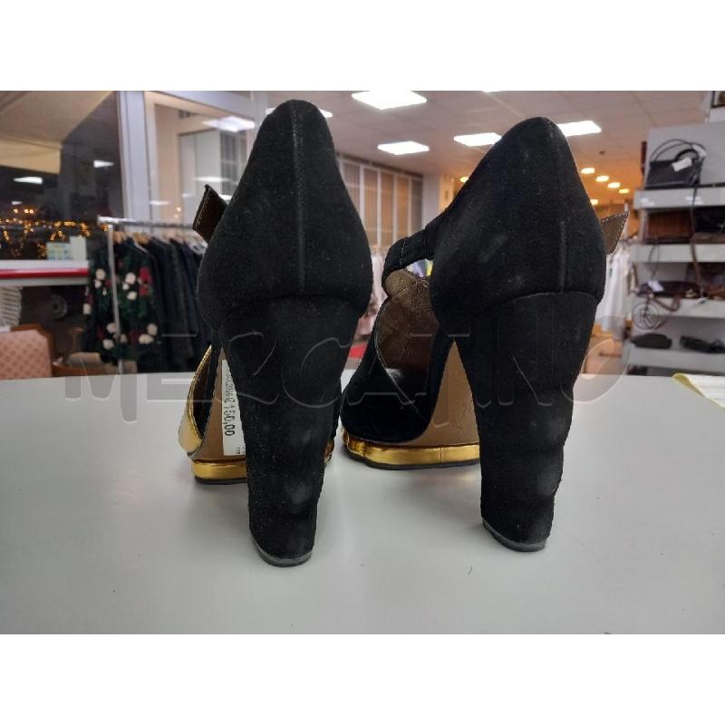 DECOLLETE ARNI NERO SCAMOSCIATO DORATO | Mercatino dell'Usato Roma porta di roma 3
