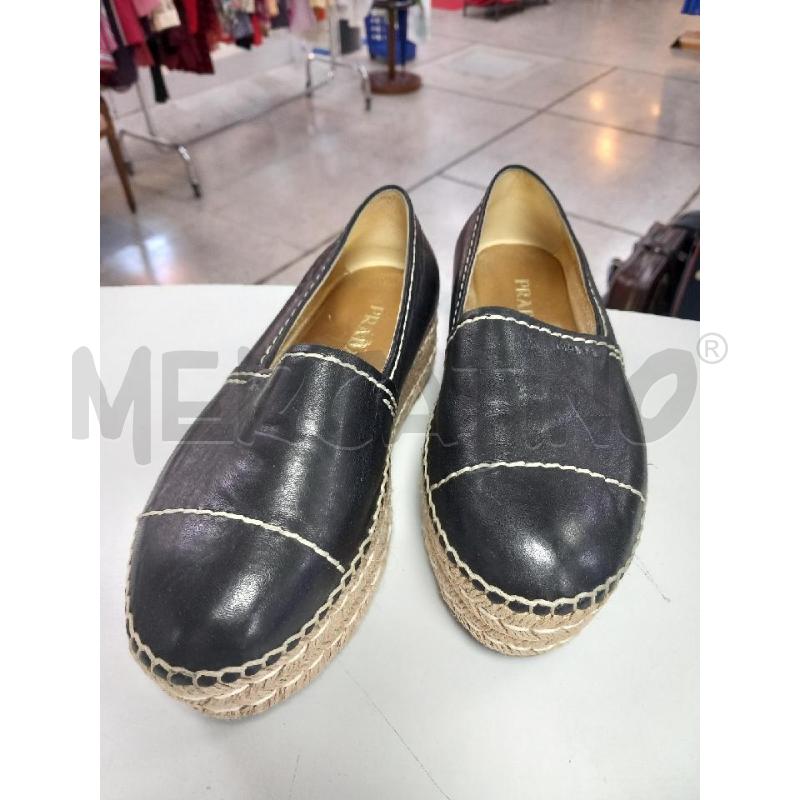 ESPADRILLAS D PRADA NERO PELLE | Mercatino dell'Usato Roma porta di roma 1