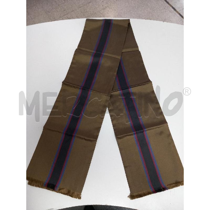 FOULARD LANVIN BEIGE BANDA NERO ROSSO BLU PURA SETA  | Mercatino dell'Usato Roma porta di roma 1