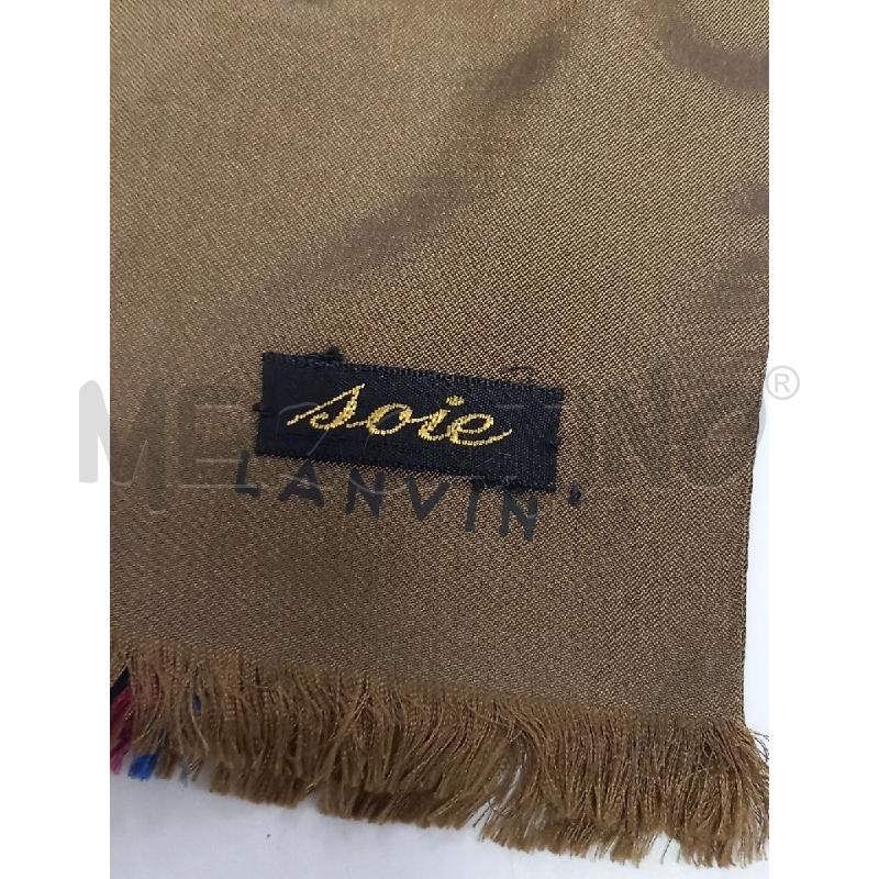 FOULARD LANVIN BEIGE BANDA NERO ROSSO BLU PURA SETA  | Mercatino dell'Usato Roma porta di roma 2