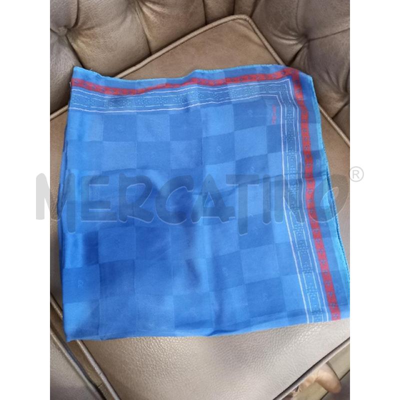 FOULARD OLEG CASSINI BLU CON MONOGRAMMA | Mercatino dell'Usato Roma porta di roma 1