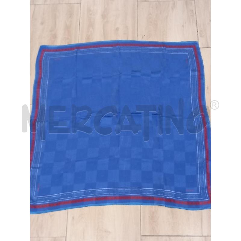 FOULARD OLEG CASSINI BLU CON MONOGRAMMA | Mercatino dell'Usato Roma porta di roma 3