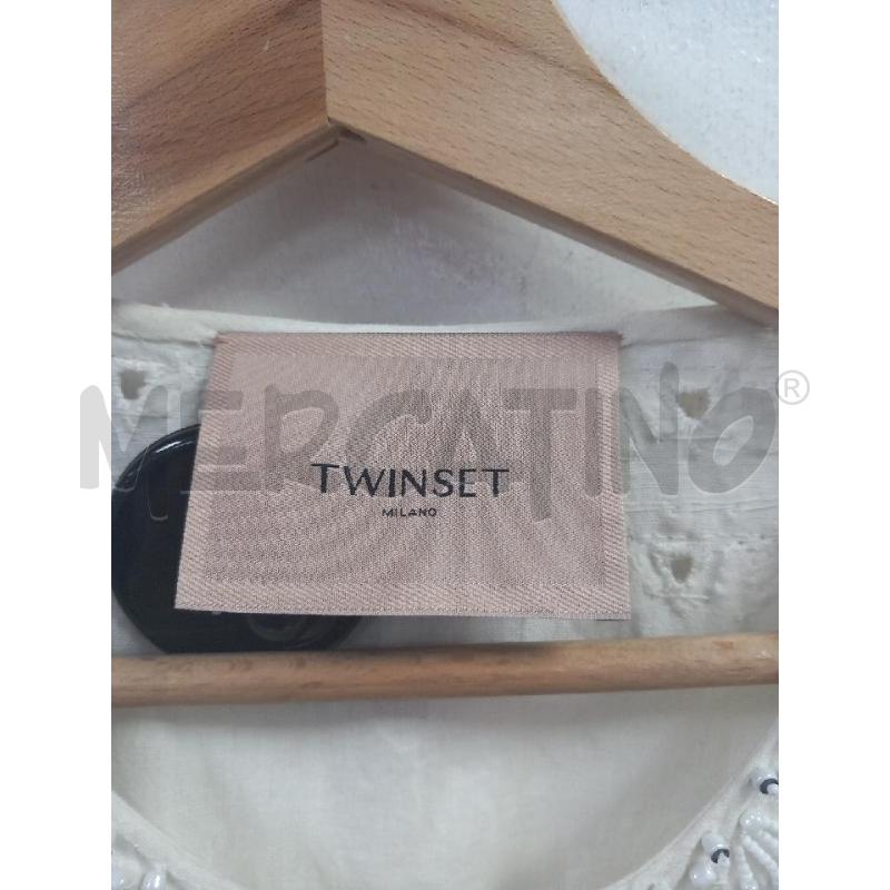 GIACCA DONNA TWINSET BIANCO PAILLETTES PERLINE BIANCHE | Mercatino dell'Usato Roma porta di roma 2