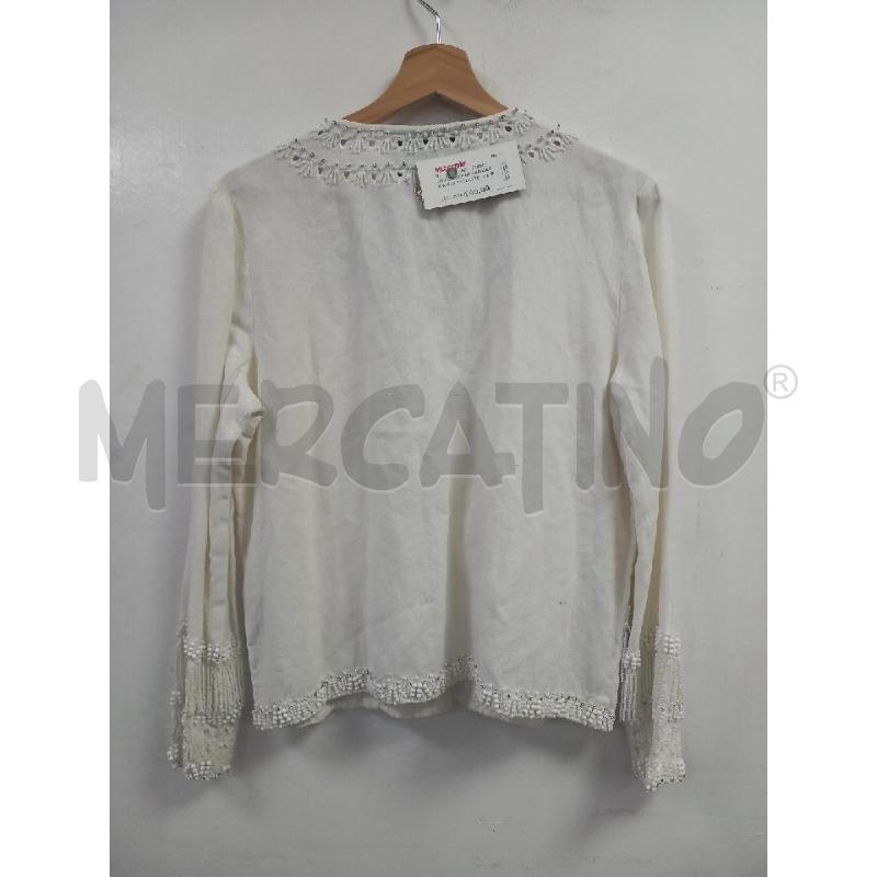 GIACCA DONNA TWINSET BIANCO PAILLETTES PERLINE BIANCHE | Mercatino dell'Usato Roma porta di roma 4