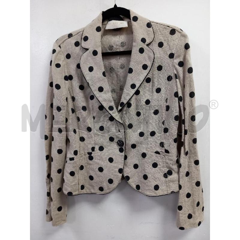 GIACCA DONNA VALENTINO BEIGE POIS NERI 100&LINO | Mercatino dell'Usato Roma porta di roma 1