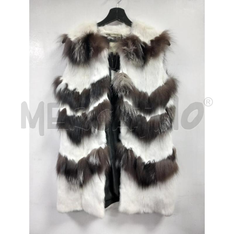 GIACCA D SILVIAN HEACH BICOLORE BIANCO MARRONE PELLICCIA CONIGLIO | Mercatino dell'Usato Roma porta di roma 1