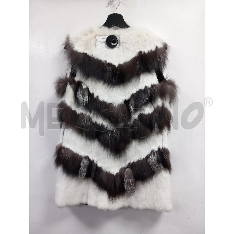 GIACCA D SILVIAN HEACH BICOLORE BIANCO MARRONE PELLICCIA CONIGLIO | Mercatino dell'Usato Roma porta di roma 5