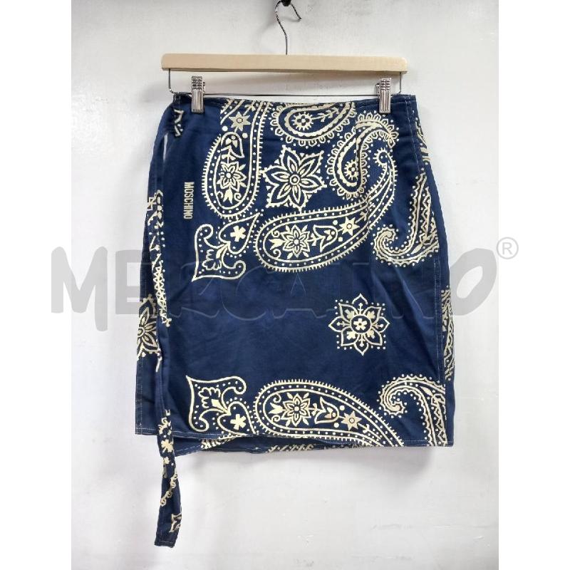GONNA A PORTAFOGLIO MOSCHINO JEANS BLU FANTASIA BEIGE | Mercatino dell'Usato Roma porta di roma 1