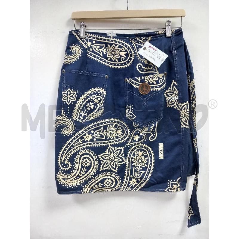 GONNA A PORTAFOGLIO MOSCHINO JEANS BLU FANTASIA BEIGE | Mercatino dell'Usato Roma porta di roma 2