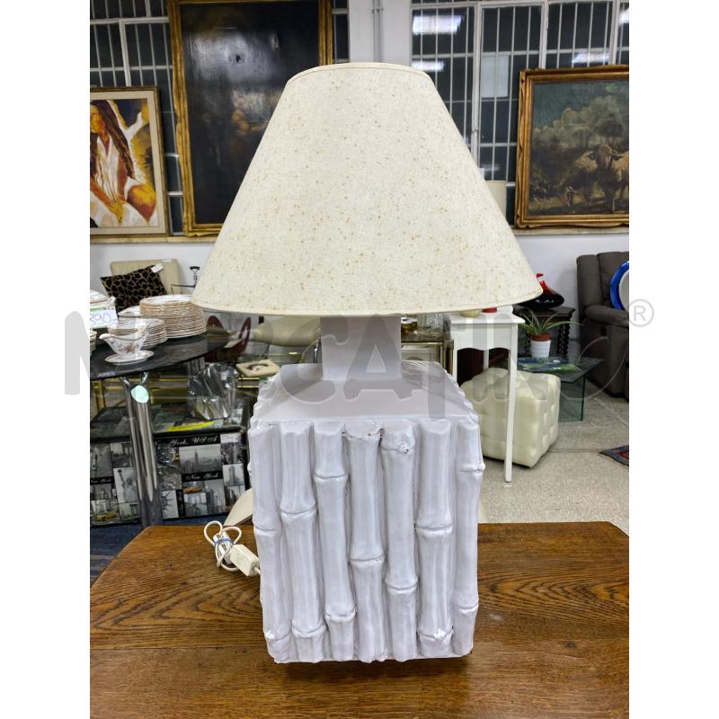 LAMPADA CERAMICA BAMBU BIANCA | Mercatino dell'Usato Roma porta di roma 1