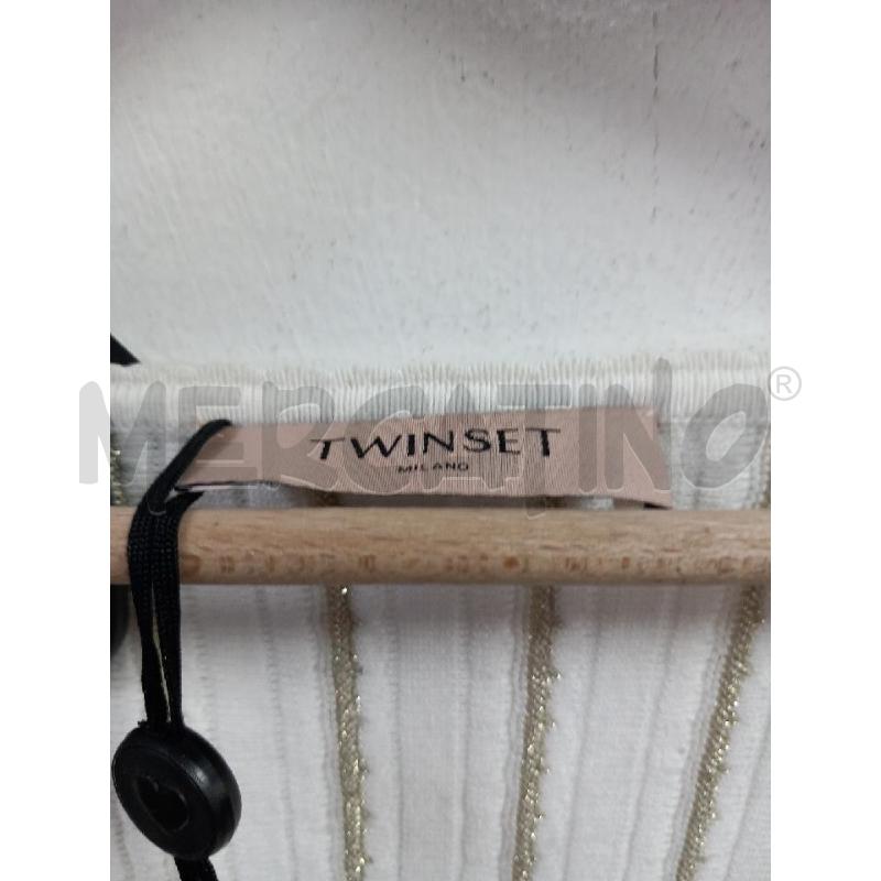 MAGLIA DONNA TWIN SETBIANO RIGHE DOR | Mercatino dell'Usato Roma porta di roma 2