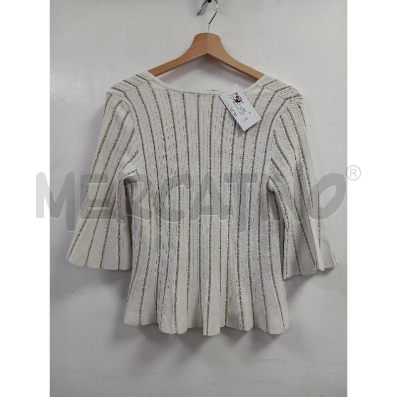 MAGLIA DONNA TWIN SETBIANO RIGHE DOR | Mercatino dell'Usato Roma porta di roma 4
