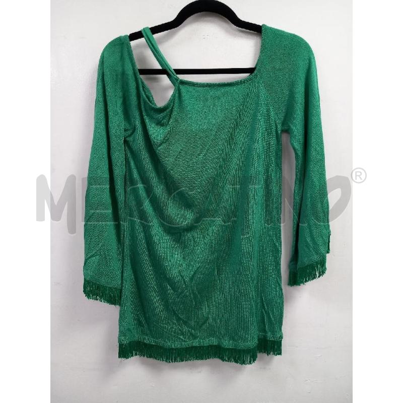 MAGLIA D ANNARITA N VERDE FRANGE | Mercatino dell'Usato Roma porta di roma 1