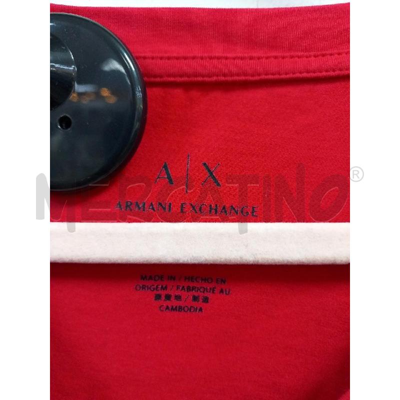MAGLIA D ARMANI EXCHANGE ROSSO PAILLETTES NERO | Mercatino dell'Usato Roma porta di roma 2