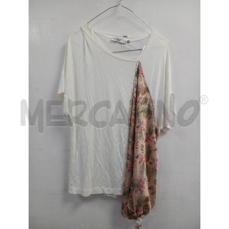 MAGLIA D CONBIPEL BIANCO FANTASIA FLOREALE | Mercatino dell'Usato Roma porta di roma 1