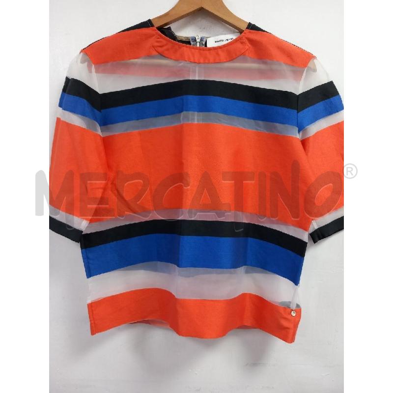 MAGLIA D MAURO GRIFONI ARANCIO RIGHE BLU MISTO COTONE | Mercatino dell'Usato Roma porta di roma 1