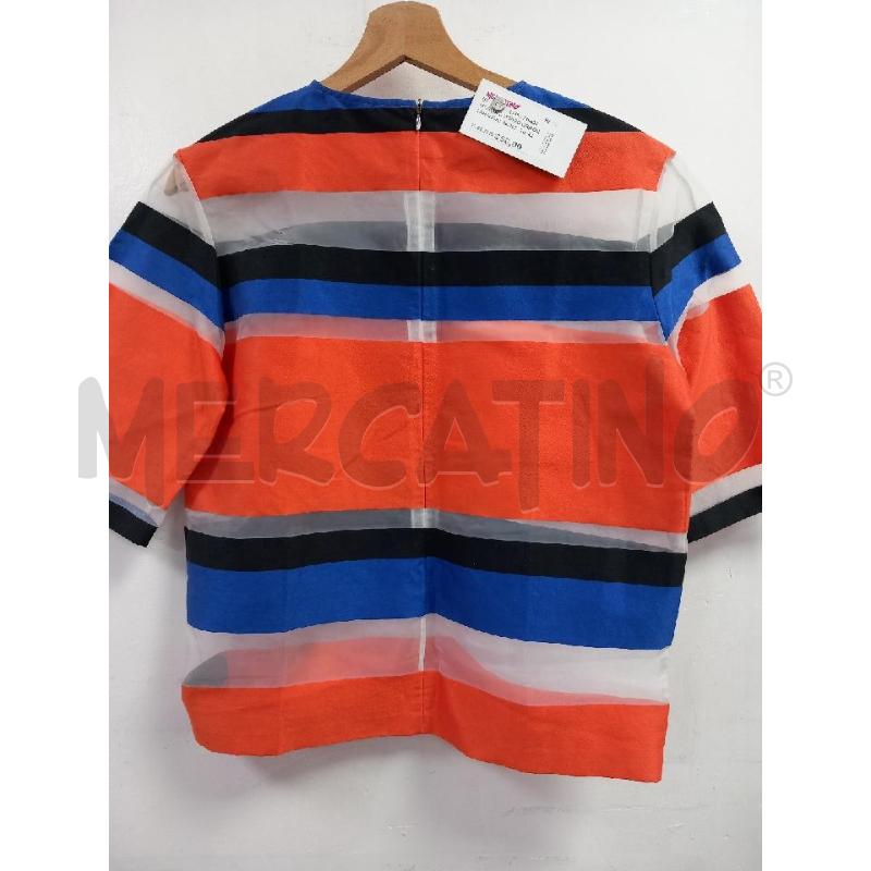 MAGLIA D MAURO GRIFONI ARANCIO RIGHE BLU MISTO COTONE | Mercatino dell'Usato Roma porta di roma 2