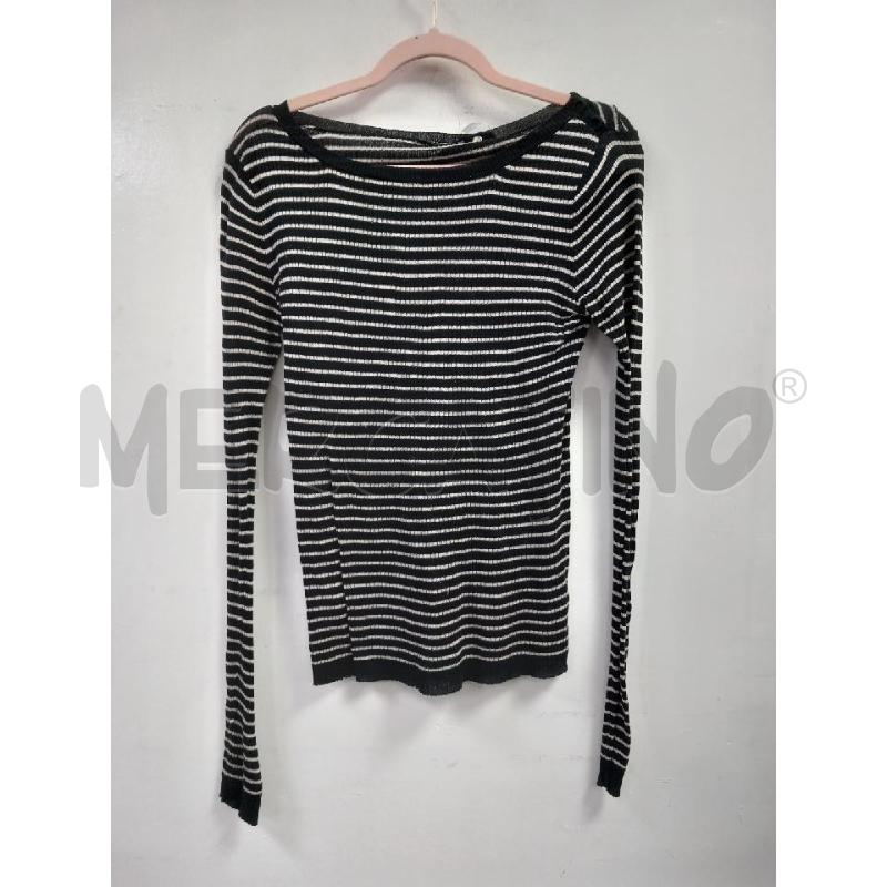 MAGLIA D MAX&CO NERO RIGHE BEIGE | Mercatino dell'Usato Roma porta di roma 1