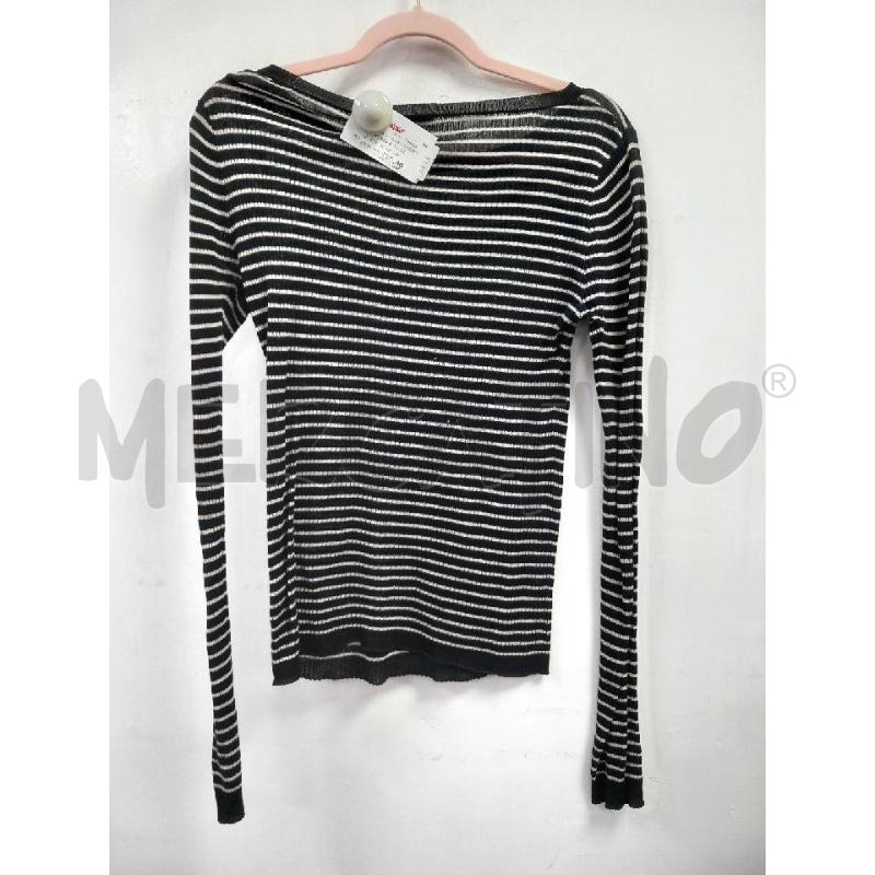 MAGLIA D MAX&CO NERO RIGHE BEIGE | Mercatino dell'Usato Roma porta di roma 3