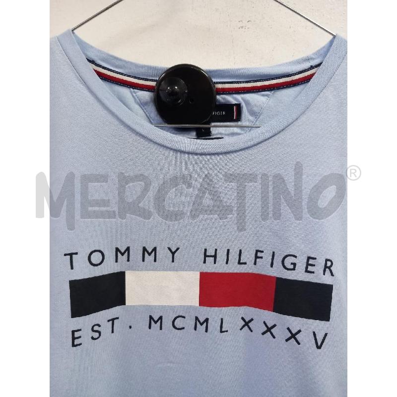 MAGLIA U TOMMY HILFIGER CELESTE | Mercatino dell'Usato Roma porta di roma 2