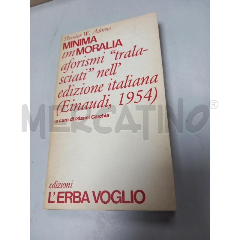 MINIMA IMMORALIA ADORNO 1976 | Mercatino dell'Usato Roma porta di roma 1