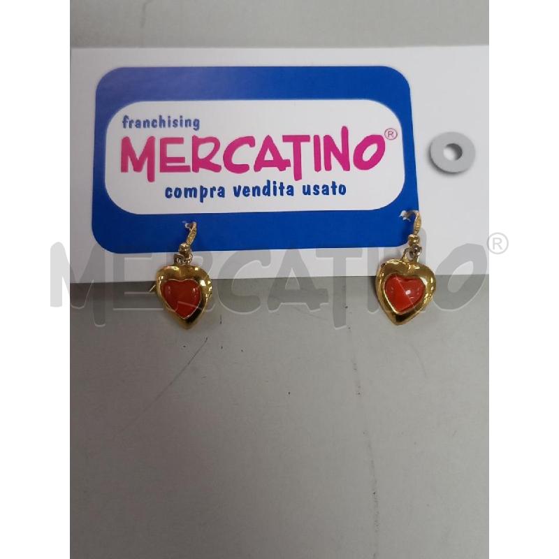 ORECCHINI ARG DORATO CUORE ROSSO | Mercatino dell'Usato Roma porta di roma 1