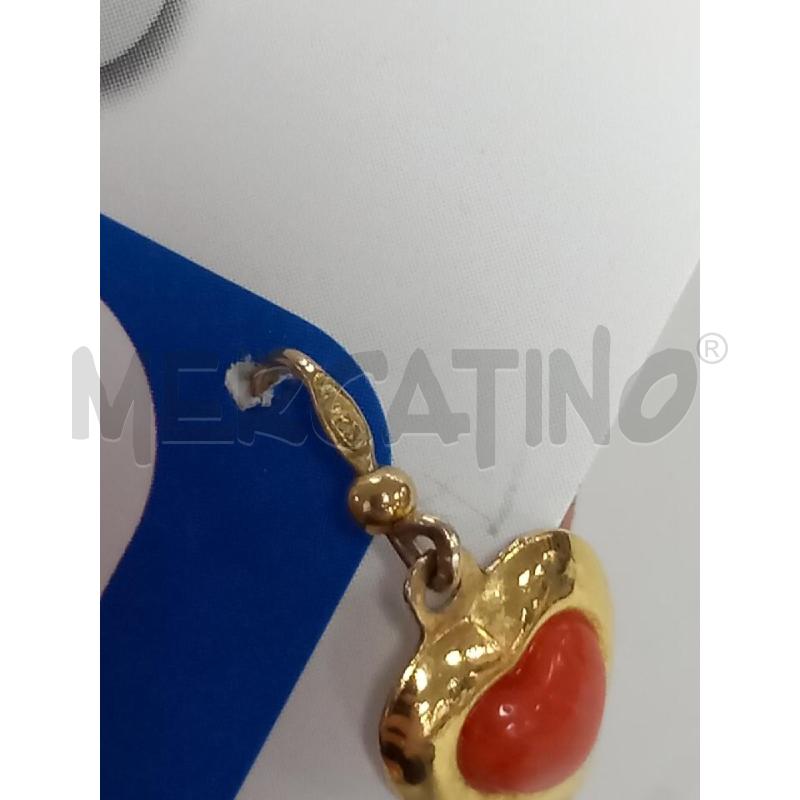 ORECCHINI ARG DORATO CUORE ROSSO | Mercatino dell'Usato Roma porta di roma 3