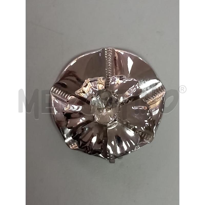 ORECCHINI CLIP ARGENTATI FIORE STRASS | Mercatino dell'Usato Roma porta di roma 2