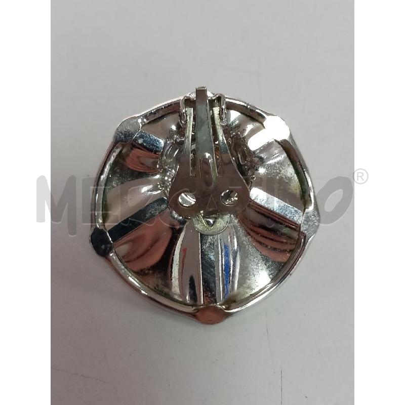 ORECCHINI CLIP ARGENTATI FIORE STRASS | Mercatino dell'Usato Roma porta di roma 3