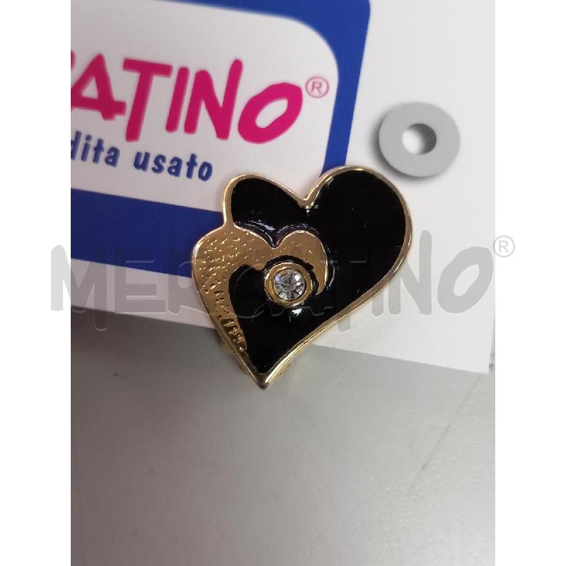 ORECCHINI CLIP DORATO CUORE NERO SMALTATO PUNTO LUCE | Mercatino dell'Usato Roma porta di roma 2