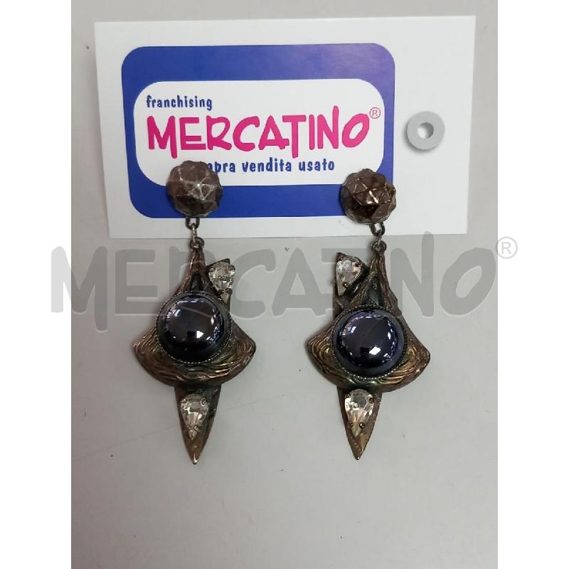 ORECCHINI PENDENTI VINTAGE CENTRALE NERO | Mercatino dell'Usato Roma porta di roma 1