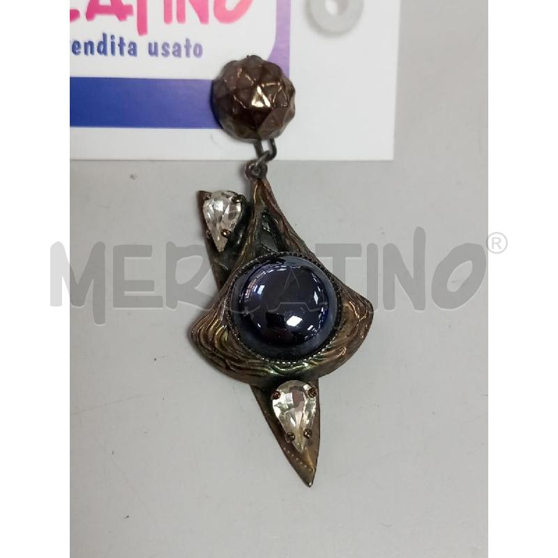 ORECCHINI PENDENTI VINTAGE CENTRALE NERO | Mercatino dell'Usato Roma porta di roma 2