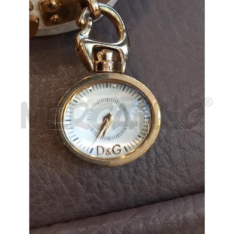 OROLOGIO DOLCE & GABBANA VINTAGE QUADRANTE OVALE METALLO DORATO AL QUARZO CINTURINO IN PELLE BIANCO | Mercatino dell'Usato Roma porta di roma 2