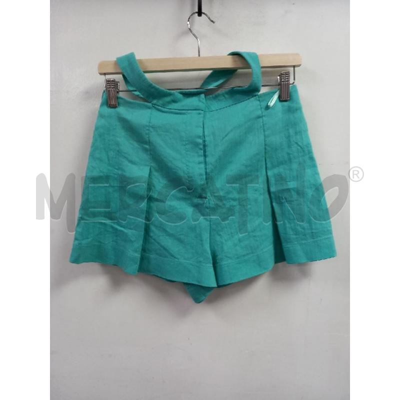PANTALONCINO D PATRIZIA PEPE TURCHESE MISTO LINO | Mercatino dell'Usato Roma porta di roma 1